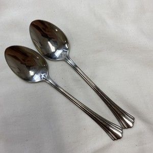 lot 2 1847 Rogers Bros E.P Korea stainless steel dessert tea spoon set￼ 6”